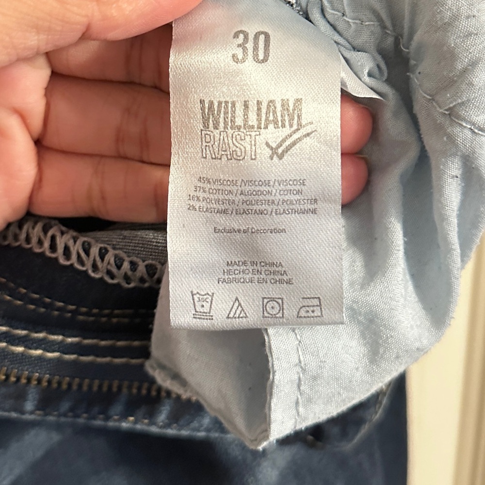 William Rast Sculpted High Rise Skinny Jean w Faded Wash, Dark Blue, Sz 30 - Picture 5 of 7